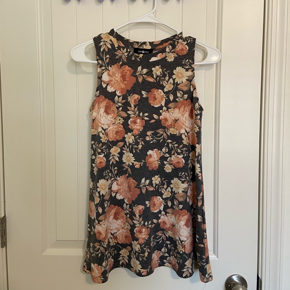 NWOT | Amy Byer‎ girl’s floral sleeveless dress — large (14)